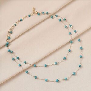 Western Gold and Turquoise Necklace Cowboy Style Southwestern Style Co